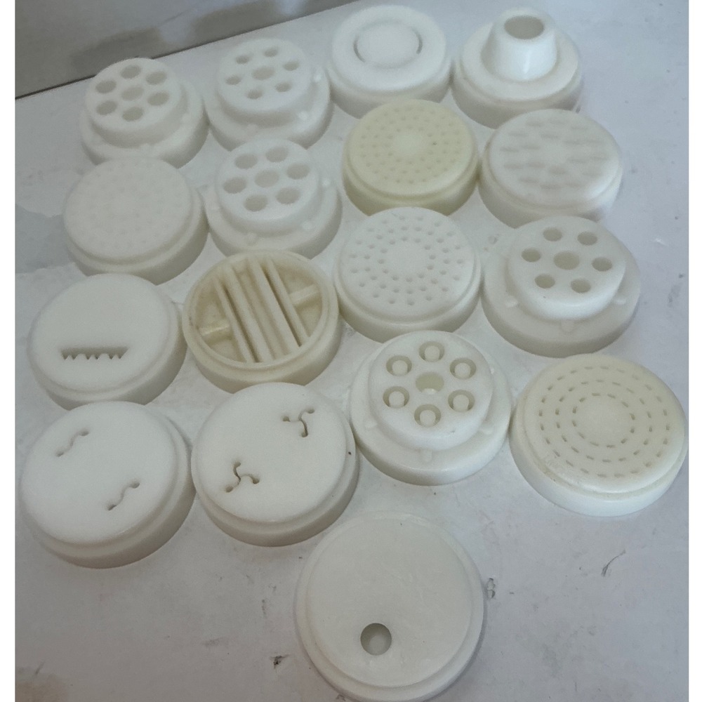 Vintage Cookie Press Replacement Discs Set 17 White Plastic Spritz Cookie